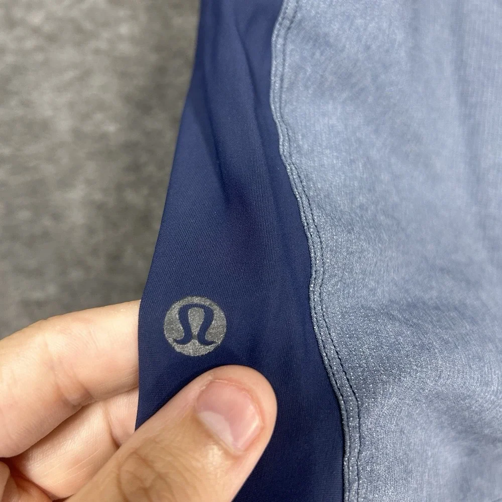 Lululemon Shorts Large Heathered Deep Navy Namaste At The Beach drawstring lined